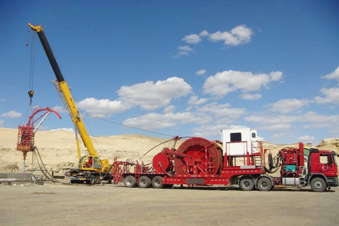 construction site of coiled tubing drilling