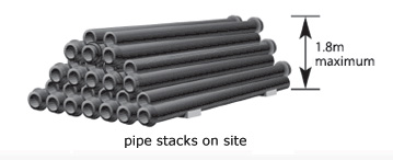 pipe stacks on site